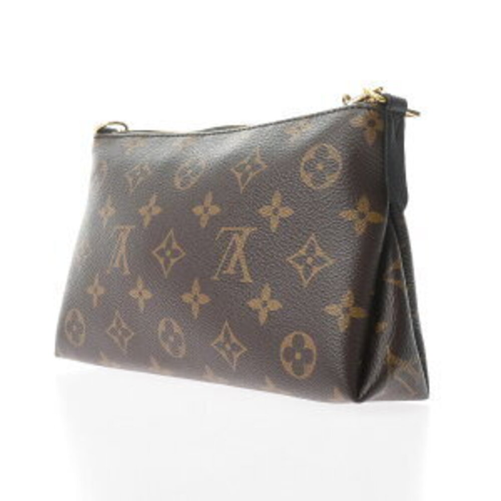Louis Vuitton Monogram Pallas Clutch Brown Noir Black Canvas Handbag - Picture 2 of 7